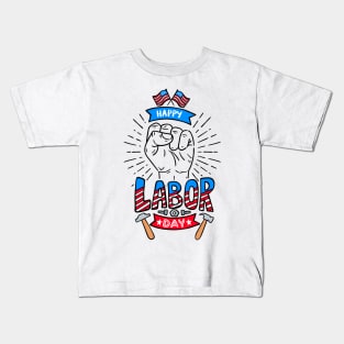 Happy Labor Day American Flag Holiday T Shirt Gift Kids T-Shirt